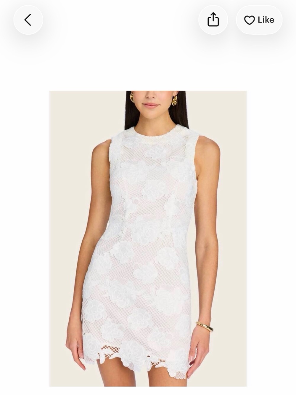 Generation Love White Floral Lace Sleeveless Shift Dress